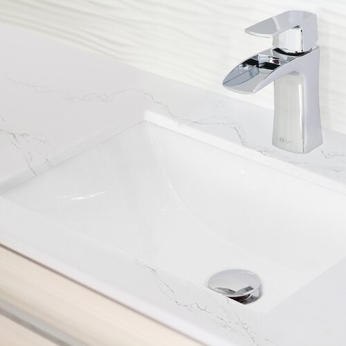 STYLISH 18 Inch Rectangular Undermount Porcelain Bathroom Sink With 2 Overflow Finishes 